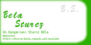 bela sturcz business card